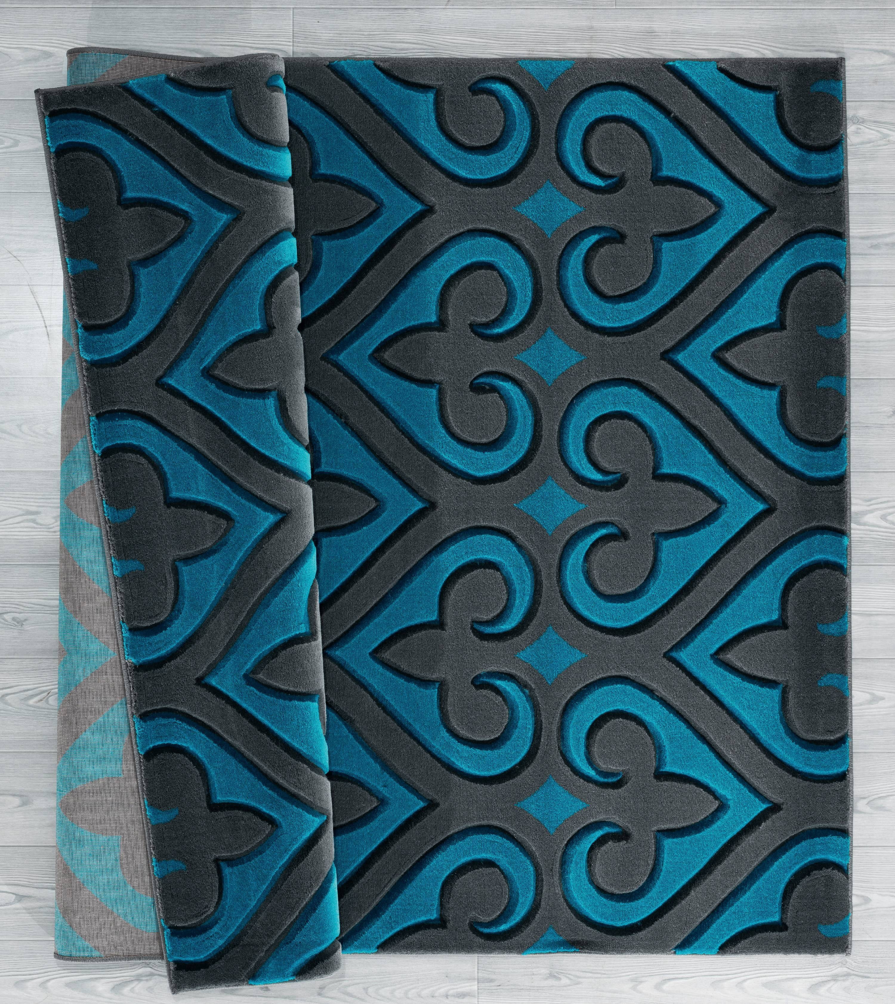 United Weavers Drachma Benachi Modern Geometric Accent Rug, Turquoise, 2'7" x 4'2"