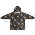 thumbnail image 7 of Black Highland Cow Flower Pattern Blanket Hoodies for Kids 6-13YR Oversize Wearable Blanket Hoodies for Boys Girls Teens, 7 of 7