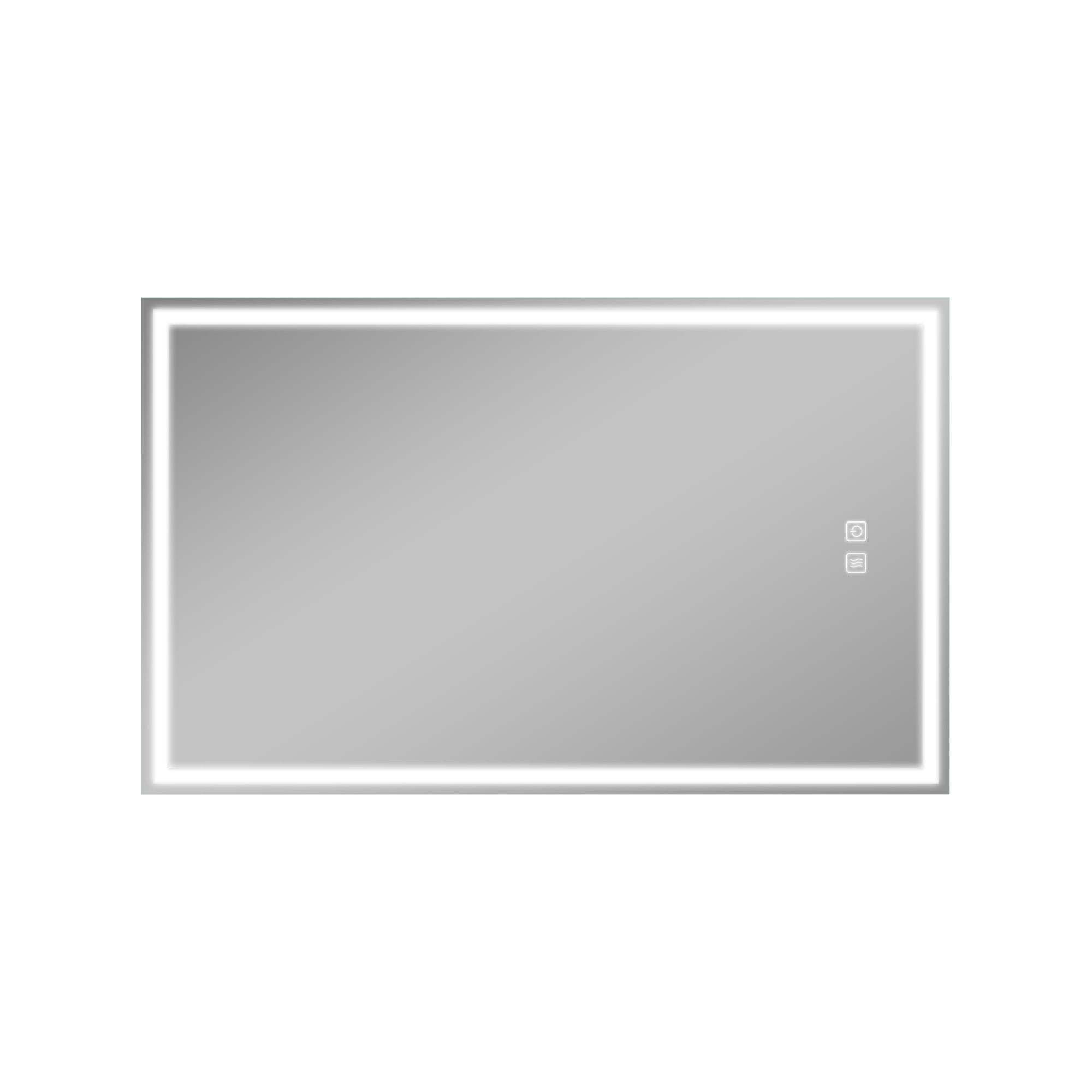 59"x35" LED Lighted Right Angle Wall Mounted Bathroom Mirror Modern Rectrangle Vanity Mirror with Anti-Fog,Silver