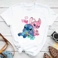 thumbnail image 3 of Camiseta de algodón con dibujos animados divertidos de Lilo y Stitch de Disney Kawaii para niños, camiseta con gráfico de manga linda de Stitch, ropa de calle, camisetas superiores, 3 of 5