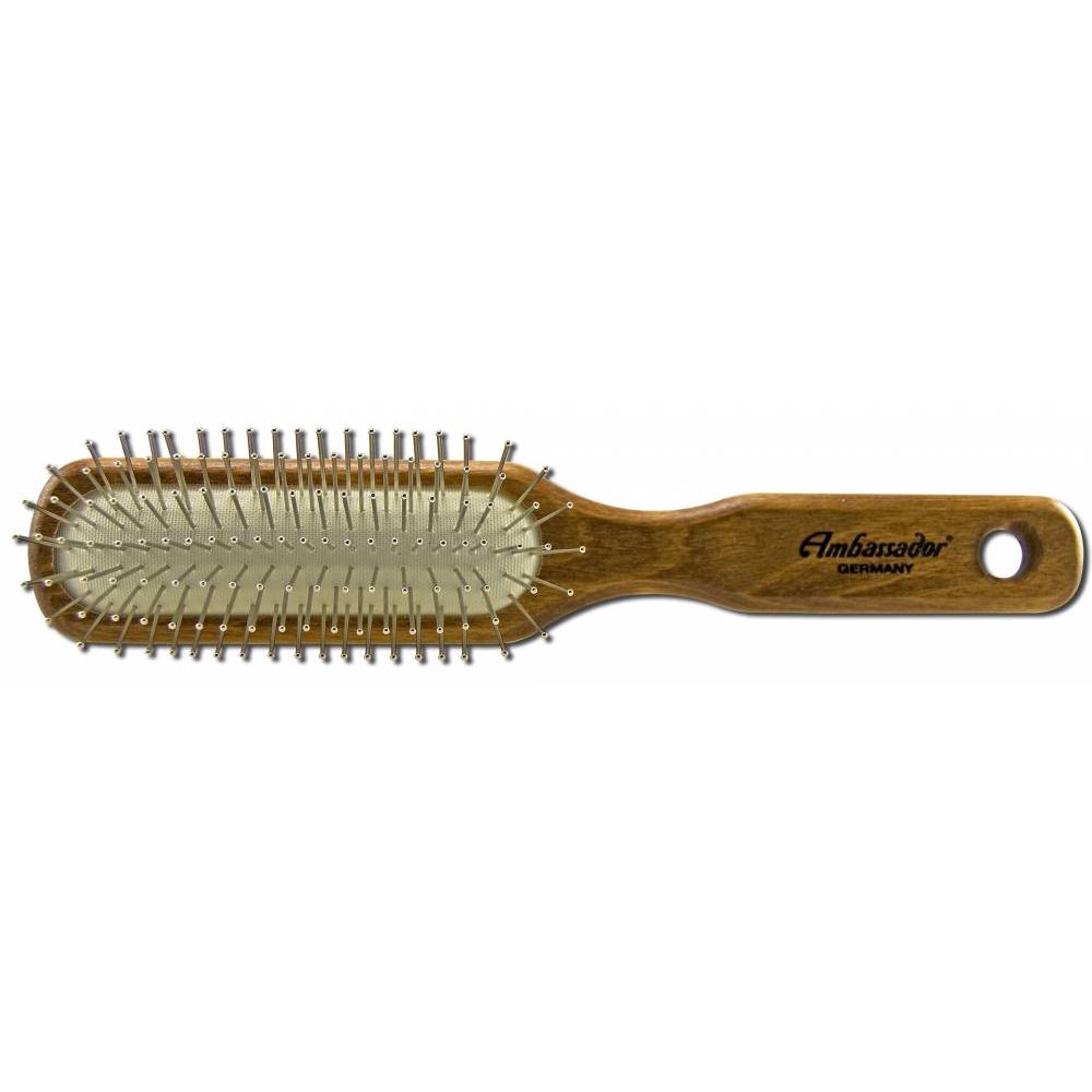 Ambassador Hairbrushes Wooden Handle with Pneumatic Brushes, Wood