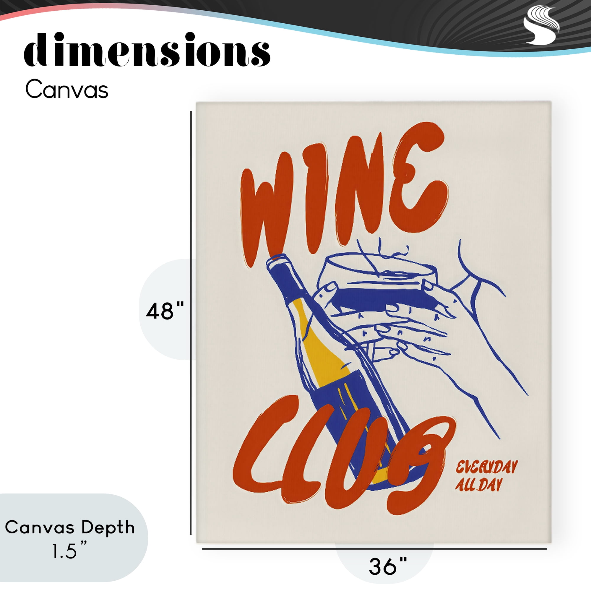 Stupell Industries Wine Club Every Day Canvas Wall Art, design by The Prints Vibe