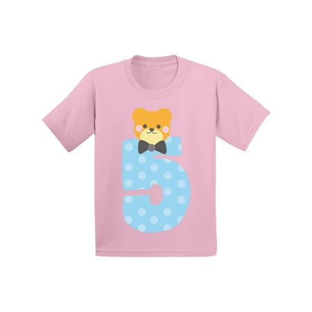 

Awkward Styles Fifth Birthday Boy T-Shirt Funny Bear Toddler Shirt
