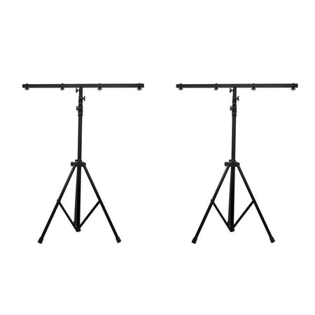 American DJ 9 Ft Black Lighting T-Bar Light Stand w/ Cross Bar | LTS-6 (2 Pack)