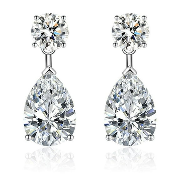 Vireellx Diamond Earrings for Women S925 Silver Needle Droplet Earrings with Sapphire Jewelry for Her Birthday Christmas Gift