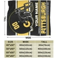 thumbnail image 5 of Custom Pittsburgh Blanket Personalized Throw Blankets Name Number Gifts for Men Women Boy Football Style Decor, 5 of 6