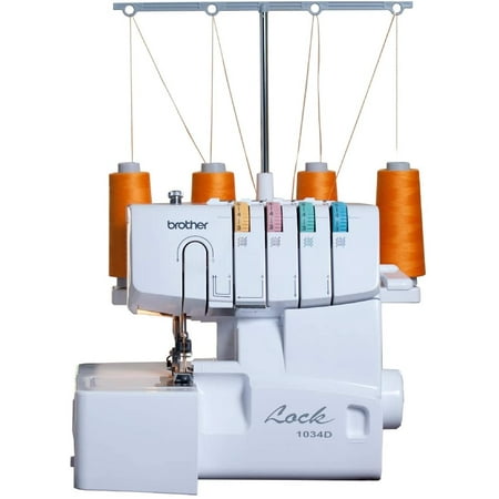 Brother 1034D Serger, Heavy-Duty Metal Frame Overlock Machine, 1,300 Stitches Per Minute, Removeable Trim Trap, 3 Included Accessory Feet