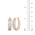 thumbnail image 4 of Forever Facets Diamond Accent Bold Hoop Earrings in 14k Rose Gold over Bronze, Adult Female, 4 of 6