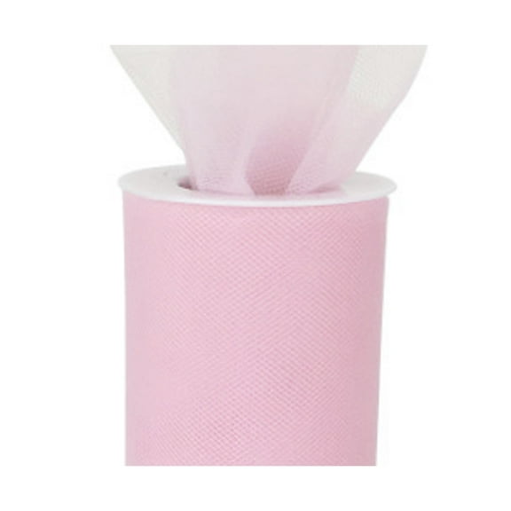 3" Wide Light Pink Tulle Fabric - 25 Yards