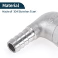 thumbnail image 5 of Unique Bargains Hose Barb Fittings for Air Water Oil Gas Fuel 90 Degree Elbow Barb Joint Silver Tone with 2 Clamps 1 Set 25/64" OD 3/8" BSPT Stainless Steel, 5 of 6