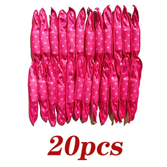 Dicasser 20 pieces soft sleep hair rollers pillow sponge hair rollers stain heatless sleep in hair curlers large overnight stain hair rollers Pink