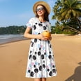 thumbnail image 4 of Rateoe Panda Bear1 Pattern Women’s Short Sleeve Dress – Casual Elegant Summer A-Line Dress for Everyday Wear, 4 of 6