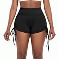 thumbnail image 3 of Tosmy Women Workout Shorts Women's High Waisted Butt Lifting Shorts Workout Yoga Ruched Booty Lift Drawstring Shorts Running Shorts Comfortable, 3 of 5