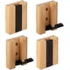 thumbnail image 1 of BR Ganchos de pared telescópicos de bambú, 4 perchas para bufandas, bolsos y más, 1 of 5