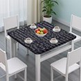 thumbnail image 3 of Math Equations Chemistry Black Pattern Square Fitted Tablecloth with Elastic Edge,Square Table Cover,Washable Elastic Table Cover for Home Kitchen Party Decor 34"x34", 3 of 6