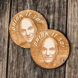Drink it So Coaster Set of two Rounded 4x4in Raw Wood Drink it So Coaster Set of two Rounded 4x4in Raw Wood