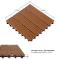 thumbnail image 6 of Pure Garden 6PK Interlocking Deck Tiles Woodgrain Outdoor Flooring, Brown, 6 of 8