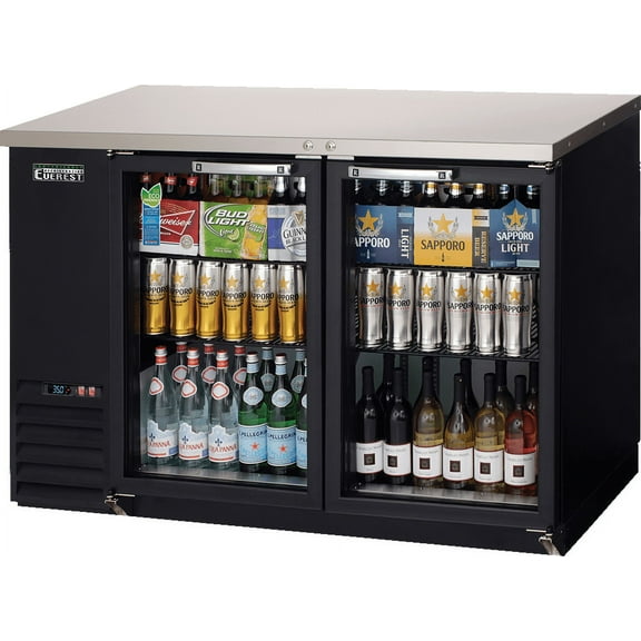 Everest Refrigeration EBB48G Back Bar Cooler Cabinet 2 Glass Doors, 115v, NSF - 14 cu. ft.