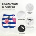 thumbnail image 4 of Daiia Flamingo Pattern Women's 2 in 1 Running Shorts - Lightweight Athletic Workout Gym Yoga Shorts Liner with Phone Pockets-Medium, 4 of 7