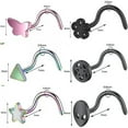 thumbnail image 4 of QQTDFG 9Pcs/Set 20g Stainless Steel Nose Stud I/L/S-Shape Nostril Piercings Jewelry-Multicolor-I shape, 4 of 9