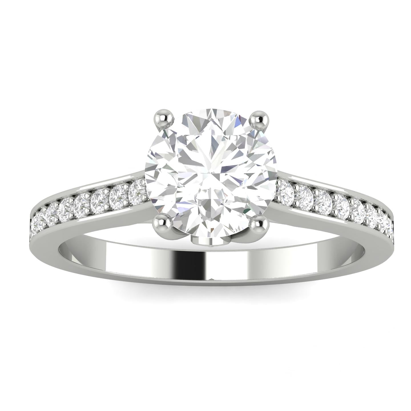 Certified 1.00 Carat TW Women's Diamond Engagement Ring in 10k White Gold (G-H, I2)