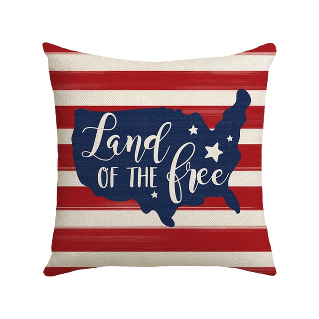Independence Day Pillowcase Home Sofa Linen Pillowcase Independence Day Star Letter Print Red