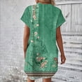 thumbnail image 4 of DPTALR Robe à Manches Courtes et Col Rond Imprimé Floral pour Femmes, Simple et Confortable, avec Poche, 4 of 6
