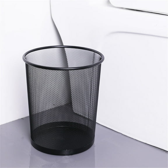 Tyidzon Mesh Trash Can Black Metal Trash Can 9.05" L X 7.28" W X 10.23" H Kitchen Trash Can for Office Home Bedroom Kitchen