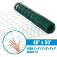thumbnail image 2 of Fencer Wire 16 Gauge Green Vinyl Coated Rabbit Guard Fence, Poultry Fencing Wire Roll for Garden Yard Vegetable Plant, Protecting Against Rabbits, and Other Small Animals Damage (40 in. x 50 ft.), 2 of 9