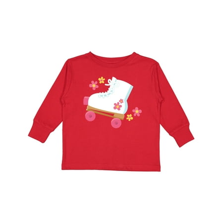 

Inktastic Roller Skate Flowers Girls Long Sleeve Toddler T-Shirt