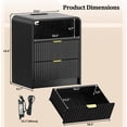 thumbnail image 4 of KIGOTY Farmhouse Nightstand Set of 2 with Charging Station, Night Stand Bedside Table with 2 Drawers,End Side Table with Open Shelf for Bed Room (Black, 2 Pack), 4 of 7