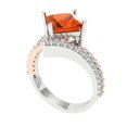 thumbnail image 2 of Solitaire with Accents Engagement Ring for Women - 2.3075ct Simulated Red Diamond in 14K White/Rose Gold Promise Ring, 2 of 6