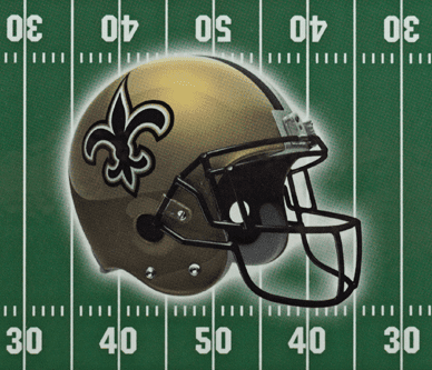 New Orleans Football Classic 2 Track Wooden Field Shaped Cribbage Board