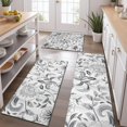 thumbnail image 2 of Gray Pioneer Flower Pattern Kitchen Rugs Sets Of 3,Kitchen Runner Rugs Non Skid Washable,Decorative Kitchen Floor Mats for Kitchen,Sink,Laundry,17"x30"+ 17"x47" + 17"x59", 2 of 6