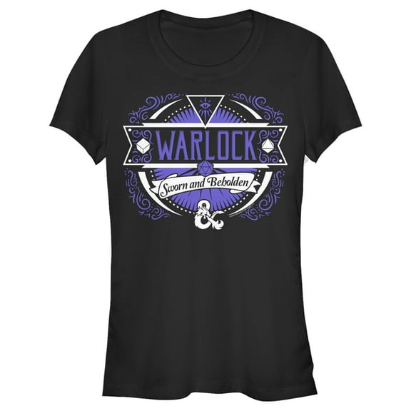 Junior's Dungeons & Dragons Warlock Sworn and Beholden Graphic Tee Black X Large