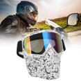 thumbnail image 4 of Off Road Skull Gooles , Skull Goggles  Practical  For Hiking Black Spots White Frame Colorful Goggles Lens, 4 of 8