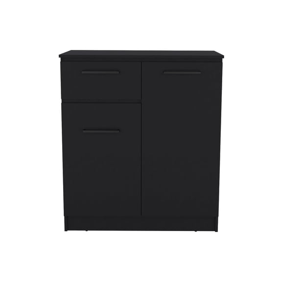 Newboti Furniture Idaho Dresser with 2-Door Cabinets and Drawer -Black 31677