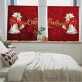 thumbnail image 5 of Merry Christmas Sheer Curtains 45 Inches Long, Xmas Bells Poinsettia Winter Holiday Light Filtering Window Curtains for Living Room/Bedroom, Rod Pocket Voile Sheer Curtain Drapes, 52"Wx45"L, 2 Panels, 5 of 9