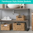 thumbnail image 3 of Aquaterior 3 Pack Handwoven Basket Bathroom Water Hyacinth Wicker Storage Decor, 3 of 9