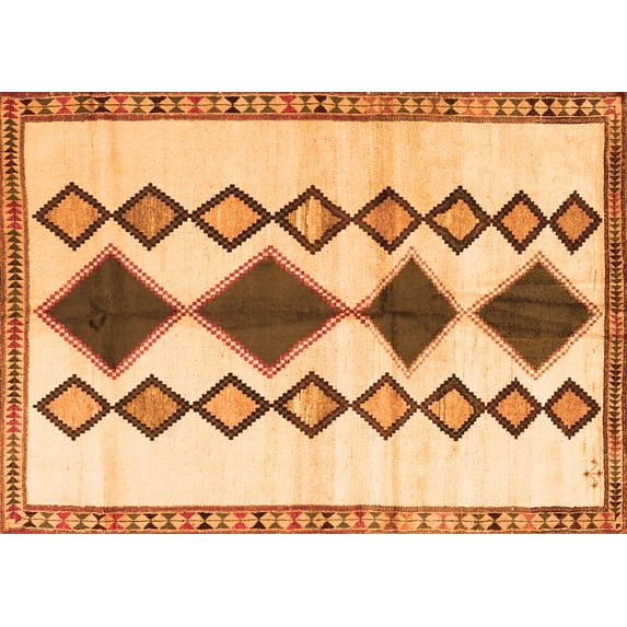 Ahgly Company Indoor Rectangle Southwestern Orange Country Area Rugs, 5' x 7'