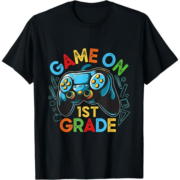 Game On 1st Grade Back To School Elementary Kids Teacher T-Shirt Tops Tee