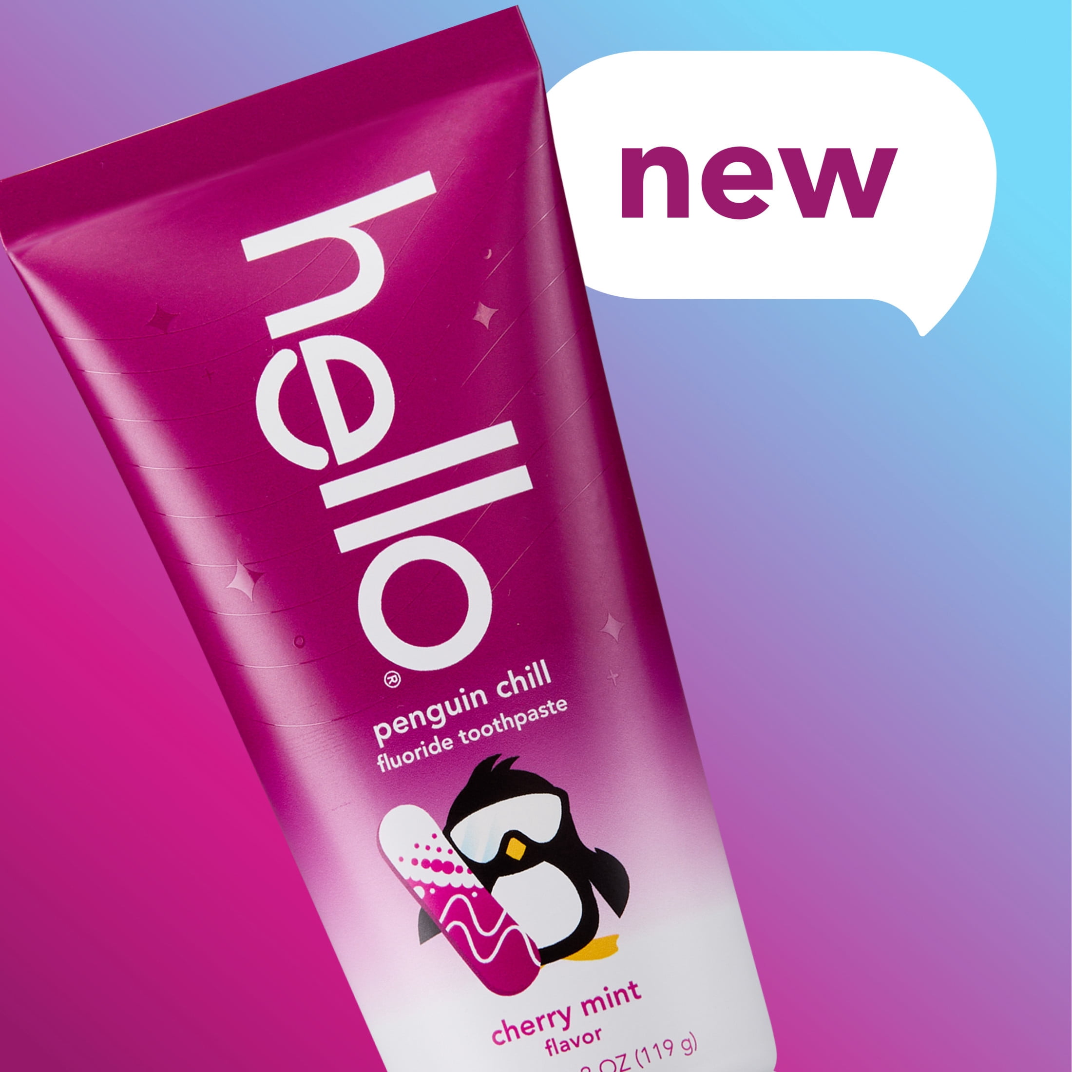 hello Penguin Chill Kids Toothpaste with Fluoride, Cherry Mint, 4.2 oz Tube