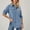 #0211-Blue, variant on Womens UPF 50+ Sun Protection Roll-Up Sleeve Button Down Shirt with Utility Pockets