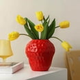 thumbnail image 2 of Ceramics Strawberry Vases Container Flower Vase for Kitchen Decoration, 2 of 9