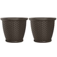thumbnail image 1 of Suncast Sonora Jardinière Décorative de Jardin en Résine Osier de 22 Pouces (Lot de 2), 1 of 3