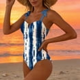 thumbnail image 4 of cocolona Womens One Piece Swimsuit Summer Floral Print V Neck Bathing Suit Holiday Vacation Beach Swimwear, 4 of 6