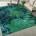 thumbnail image 5 of Mainstays Blue Tropical Palm Indoor Outdoor Area Rug, 7'2" x 10', Polypropylene, 5 of 7