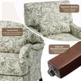thumbnail image 4 of DREAMSIDEA Pair of Floral Upholstered Armchairs, High Back Accent Chair with Solid Wood Legs & Nailhead Trim for Living Room, Rococo Green, 4 of 6