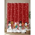 thumbnail image 4 of Red Snowman Shower Curtain Set, Waterproof Shower Curtains for Bathroom, Christmas Winter Snowflake Xmas Tree Washable Fabric Cloth Bath Curtain for Bathtub Decoration with Hooks 60x72 Inches, 4 of 6