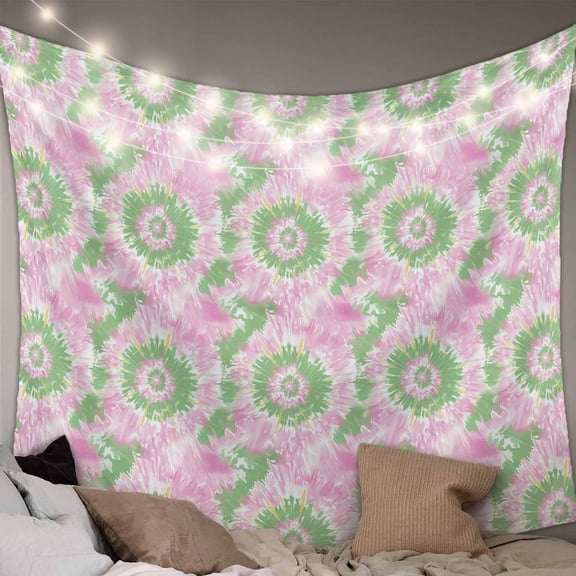 Pink Teal Tapestry for Bedroom Wall Hanging Tapestry, Modern Tie Dyeing Contemporary Abstract Art Ceiling Backdrop Tapestries Poster Blanket Wall Decor for Teens Room Living Room Dorm 51" x 59"